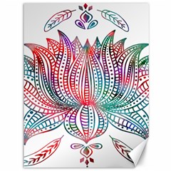 Lotus Feathers Boho Watercolor Canvas 36  X 48  by Salman4z