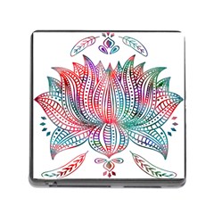 Lotus Feathers Boho Watercolor Memory Card Reader (square 5 Slot) by Salman4z