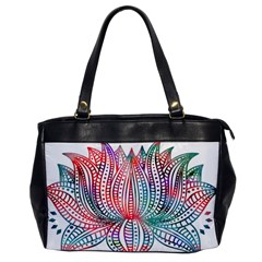 Lotus Feathers Boho Watercolor Oversize Office Handbag by Salman4z