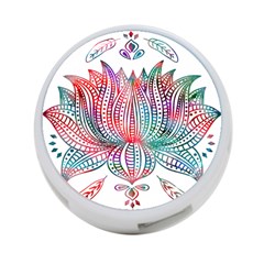 Lotus Feathers Boho Watercolor 4-port Usb Hub (one Side) by Salman4z