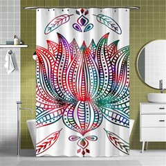 Lotus Feathers Boho Watercolor Shower Curtain 48  X 72  (small)  by Salman4z