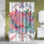 Lotus Feathers Boho Watercolor Shower Curtain 48  x 72  (Small)  Curtain(48  X 72 ) - 42.18 x64.8  Curtain(48  X 72 )