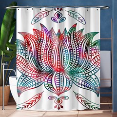 Lotus Feathers Boho Watercolor Shower Curtain 60  X 72  (medium)  by Salman4z