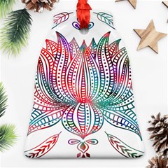 Lotus Feathers Boho Watercolor Ornament (bell) by Salman4z