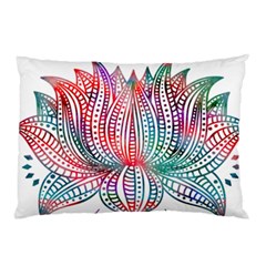 Lotus Feathers Boho Watercolor Pillow Case (two Sides) by Salman4z