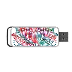 Lotus Feathers Boho Watercolor Portable Usb Flash (one Side) by Salman4z