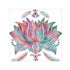 Lotus Feathers Boho Watercolor Square Satin Scarf (30  X 30 ) by Salman4z