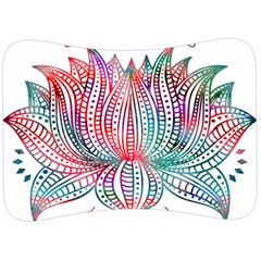 Lotus Feathers Boho Watercolor Velour Seat Head Rest Cushion by Salman4z