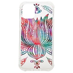 Lotus Feathers Boho Watercolor Iphone 12 Mini Tpu Uv Print Case	 by Salman4z