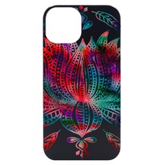 Lotus Feathers Boho Watercolor Iphone 14 Black Uv Print Case by Salman4z