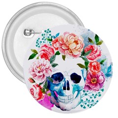 Day Of The Dead Skull Art 3  Buttons by Salman4z