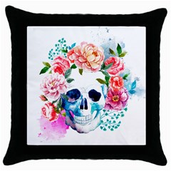 Day Of The Dead Skull Art Throw Pillow Case (black) by Salman4z