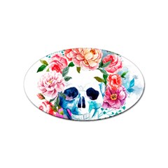 Day Of The Dead Skull Art Sticker (oval)