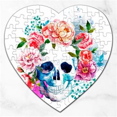 Day Of The Dead Skull Art Jigsaw Puzzle (heart) by Salman4z