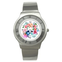 Day Of The Dead Skull Art Stainless Steel Watch