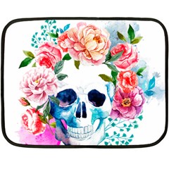 Day Of The Dead Skull Art Fleece Blanket (mini) by Salman4z