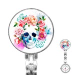 Day Of The Dead Skull Art Stainless Steel Nurses Watch Front