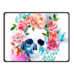 Day Of The Dead Skull Art Two Sides Fleece Blanket (small) by Salman4z