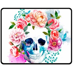 Day Of The Dead Skull Art Two Sides Fleece Blanket (medium) by Salman4z