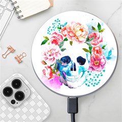 Day Of The Dead Skull Art Wireless Fast Charger(white) by Salman4z