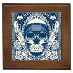 Skull Drawing Framed Tile