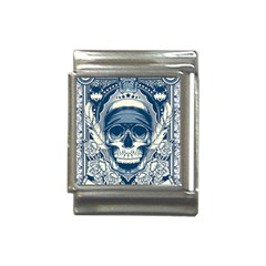 Skull Drawing Italian Charm (13mm)