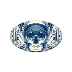 Skull Drawing Sticker Oval (100 pack)