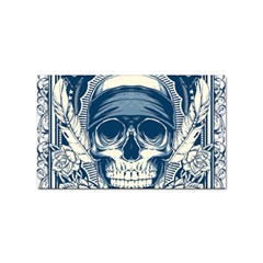 Skull Drawing Sticker Rectangular (10 Pack)