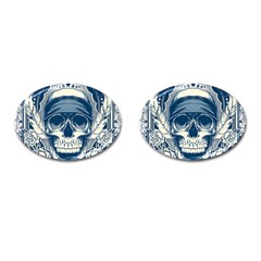 Skull Drawing Cufflinks (oval)