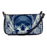 Skull Drawing Shoulder Clutch Bag Front