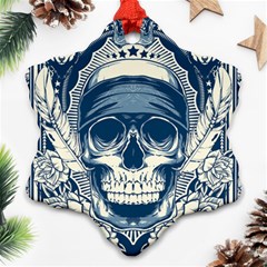 Skull Drawing Snowflake Ornament (two Sides) by Salman4z