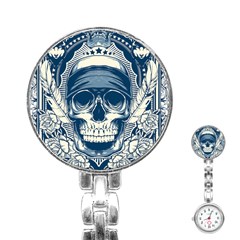 Skull Drawing Stainless Steel Nurses Watch by Salman4z