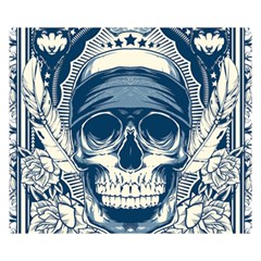 Skull Drawing Two Sides Premium Plush Fleece Blanket (small)