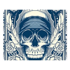 Skull Drawing Two Sides Premium Plush Fleece Blanket (large) by Salman4z