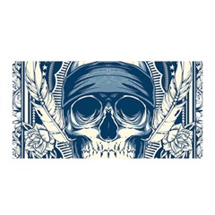 Skull Drawing Satin Wrap 35  x 70 