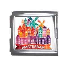 Vector Graphics Amsterdam Silhouette Mega Link Italian Charm (18mm) by Salman4z