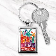 Vector Graphics Amsterdam Silhouette Key Chain (rectangle) by Salman4z