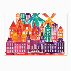 Vector Graphics Amsterdam Silhouette Postcards 5  X 7  (pkg Of 10) by Salman4z