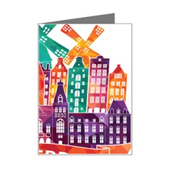 Vector Graphics Amsterdam Silhouette Mini Greeting Card by Salman4z