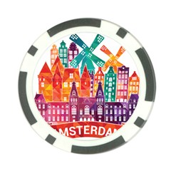 Vector Graphics Amsterdam Silhouette Poker Chip Card Guard by Salman4z