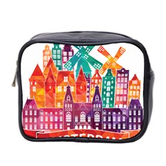 Vector Graphics Amsterdam Silhouette Mini Toiletries Bag (two Sides) by Salman4z