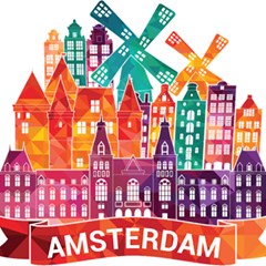 Vector Graphics Amsterdam Silhouette Play Mat (square) by Salman4z