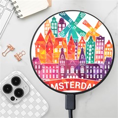 Vector Graphics Amsterdam Silhouette Wireless Fast Charger(black)