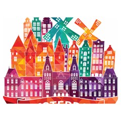 Vector Graphics Amsterdam Silhouette Premium Plush Fleece Blanket (extra Small) by Salman4z