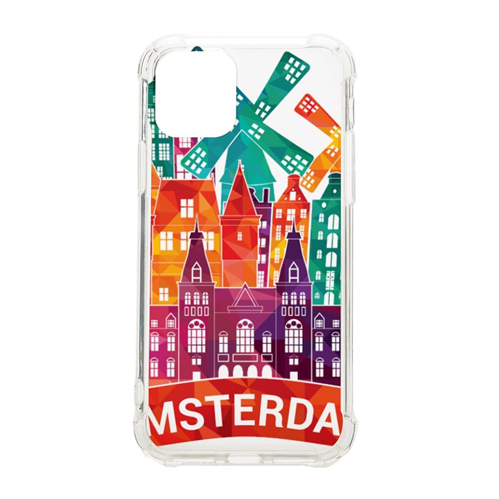 Vector Graphics Amsterdam Silhouette iPhone 11 Pro 5.8 Inch TPU UV Print Case