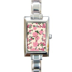 Floral Vintage Flowers Rectangle Italian Charm Watch by Dutashop