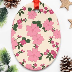 Floral Vintage Flowers Ornament (oval)