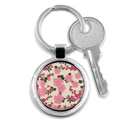 Floral Vintage Flowers Key Chain (round) by Dutashop