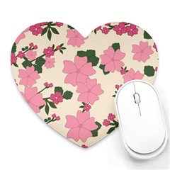 Floral Vintage Flowers Heart Mousepad