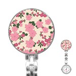 Floral Vintage Flowers Stainless Steel Nurses Watch Front